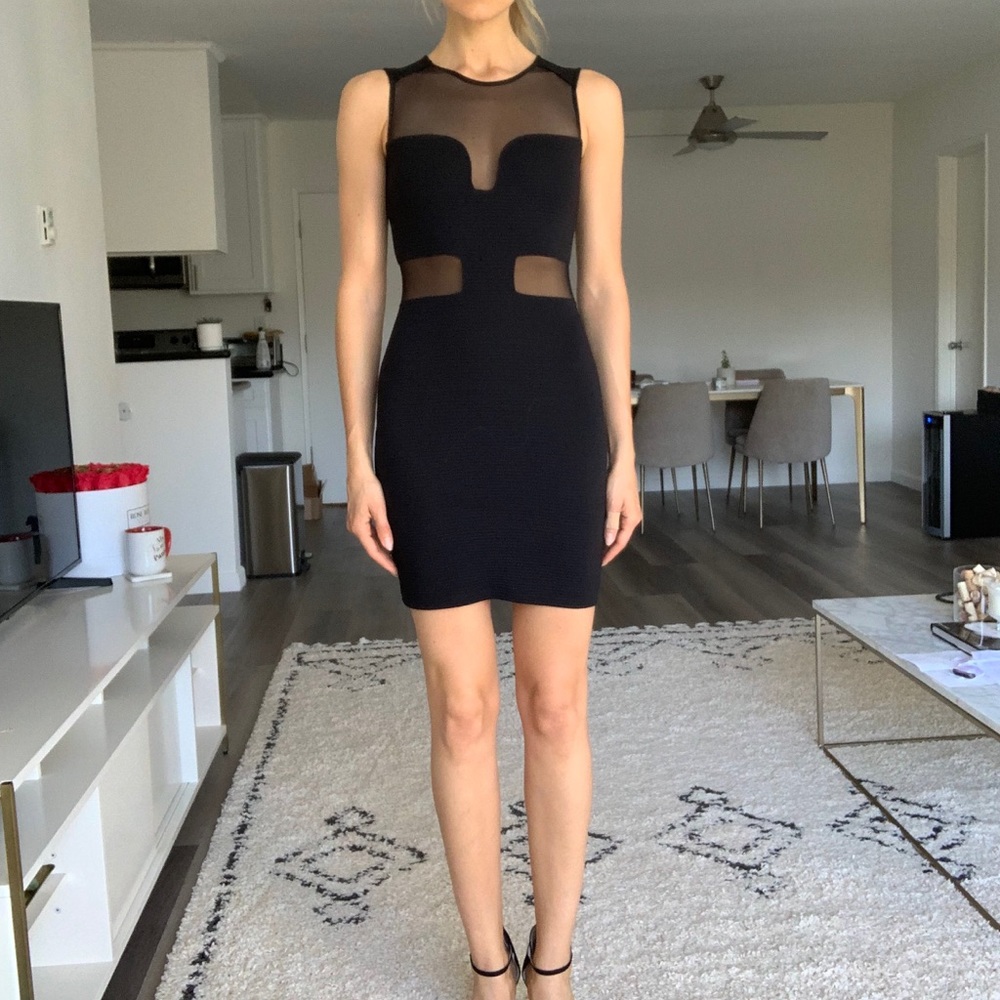 Little black dress w Nude Illusion Cut-Outs
